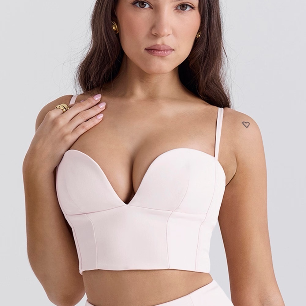 NEW House Of CB Pabla Ballerina Pink Cropped Bralette Top S
